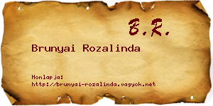 Brunyai Rozalinda névjegykártya